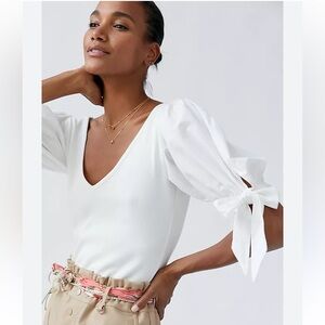 Maeve Anthropologie Puff-Sleeved Top - Small